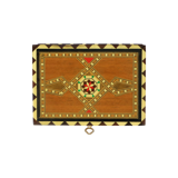 Jewelry box red velvet oriental 17cm