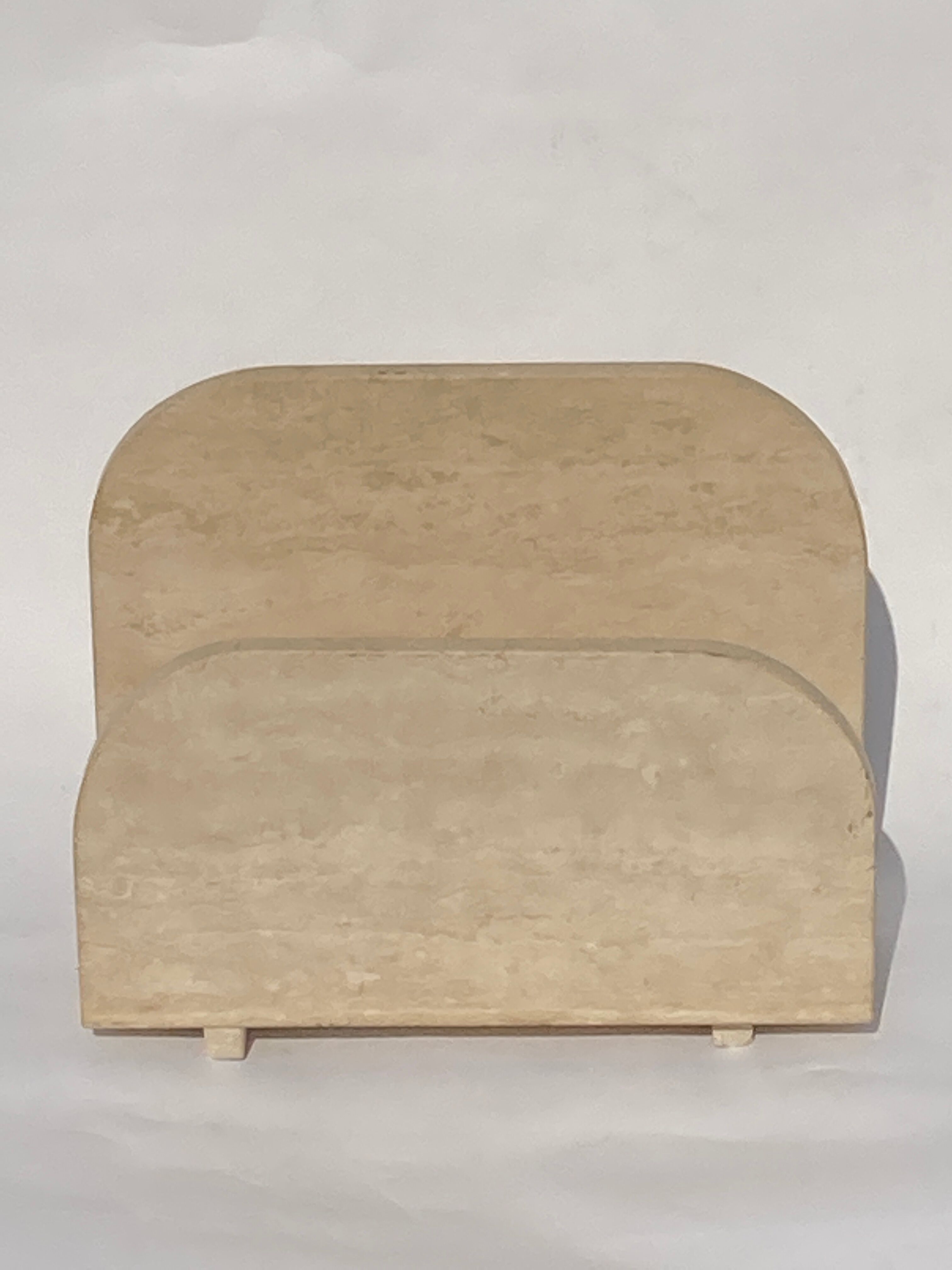 Travertin magazine rack