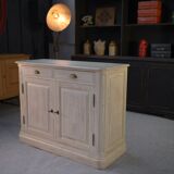 Buffet bas 2 portes patine blanche 1960's