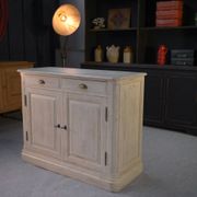 Low sideboard with 2 doors, white patina, 1960s