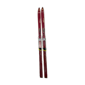 Pair of vintage wooden skis