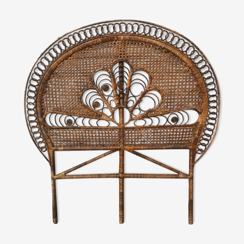 Rattan peacock headboard