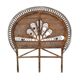 Tête de lit peacock en rotin