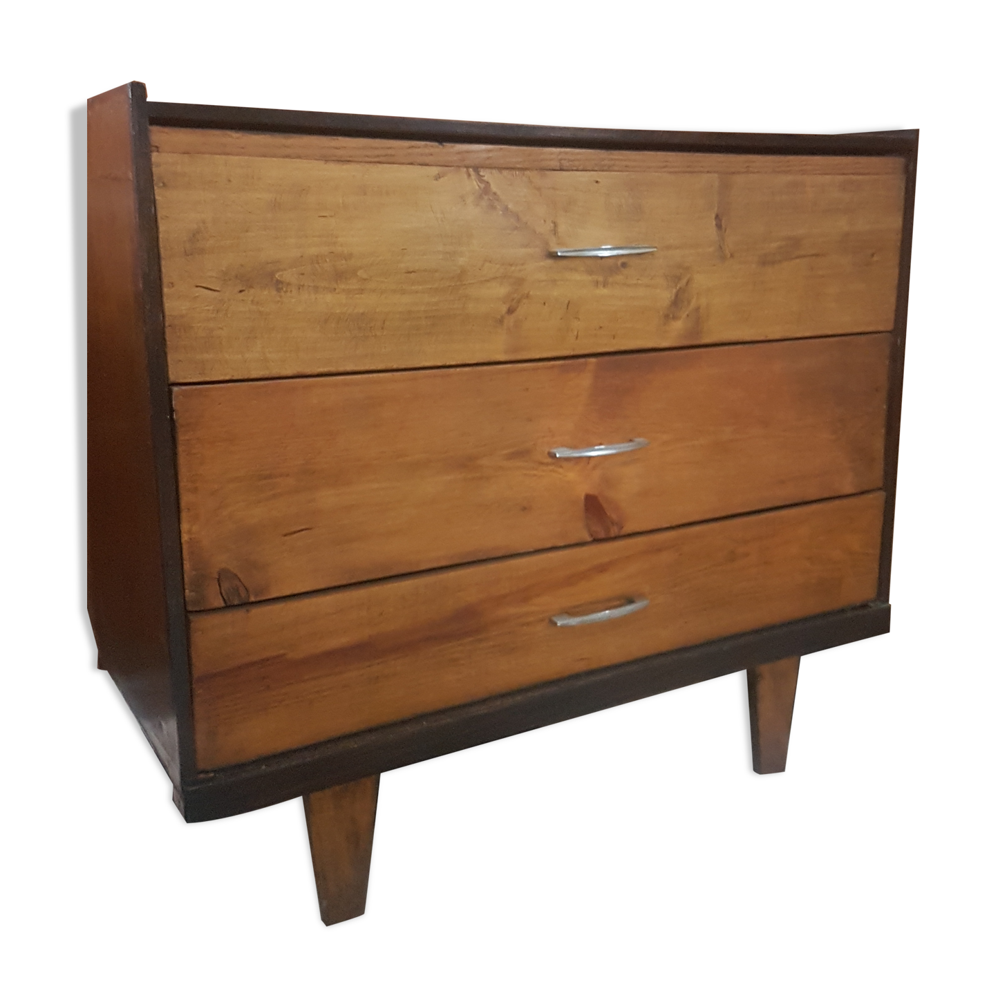 Chest of drawers vintage 1960 raw wood