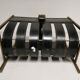 Vintage leather magazine rack, 50s