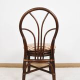 Set of 4 turned wicker chairs, vintage.