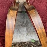 Pair of Art Deco club armchairs in burgundy red velvet, 1930s