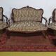 Rococo salon set in walnut, 19th century