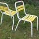 garden or terrace table and 4 painted metal chairs