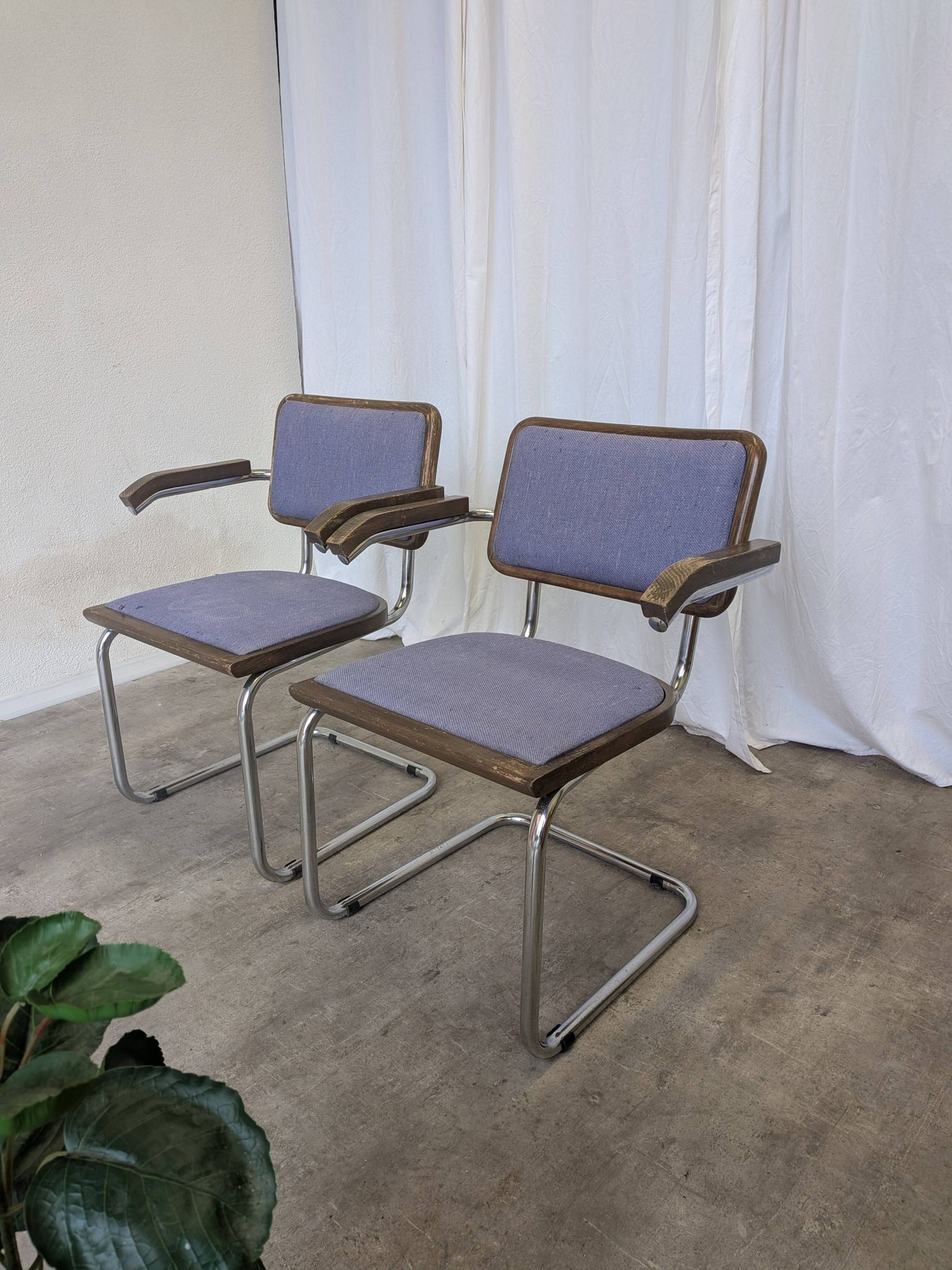 Set of 2 Vintage Office Purple Cesca Style Armchair / Stol Kamnik Yugo