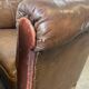 Set of 2 vintage Art Deco individual armchairs/seats in cognac leather.