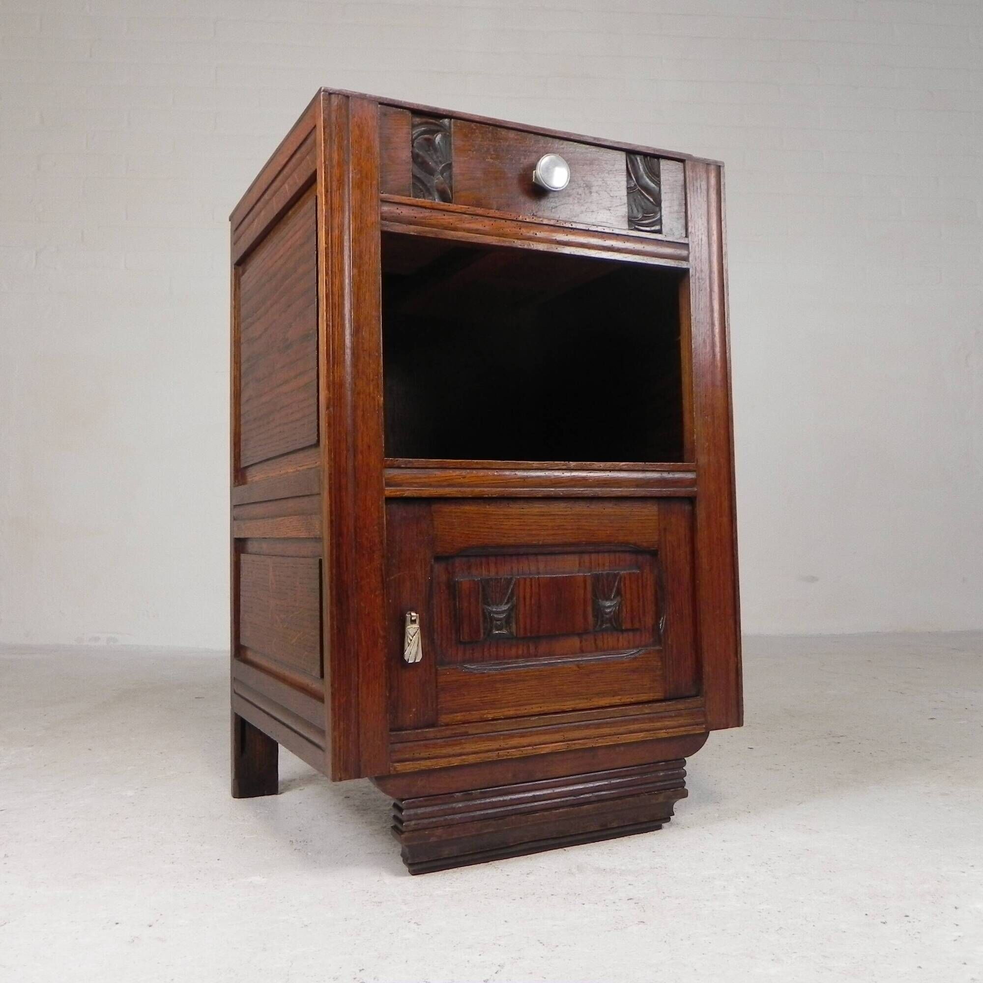 Art Deco bedside table with marble top, 1930s