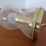 Iceglass & Brass Table Lamp from Doria Leuchten, 1960s