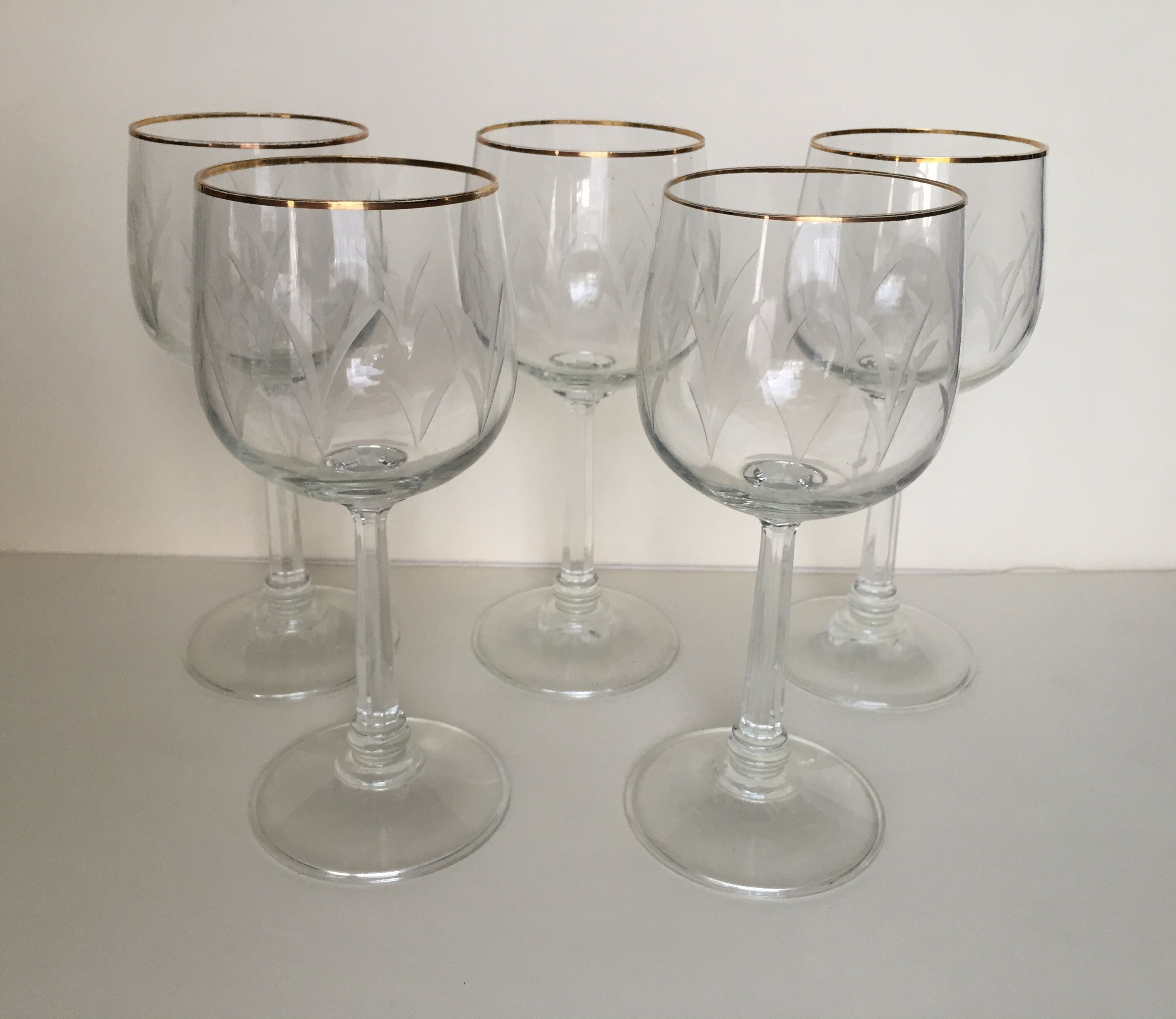 Set of 5 crystal water glasses