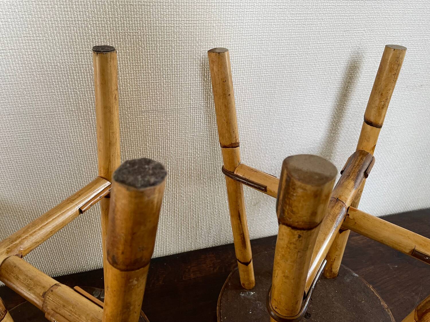 Vintage rattan stools