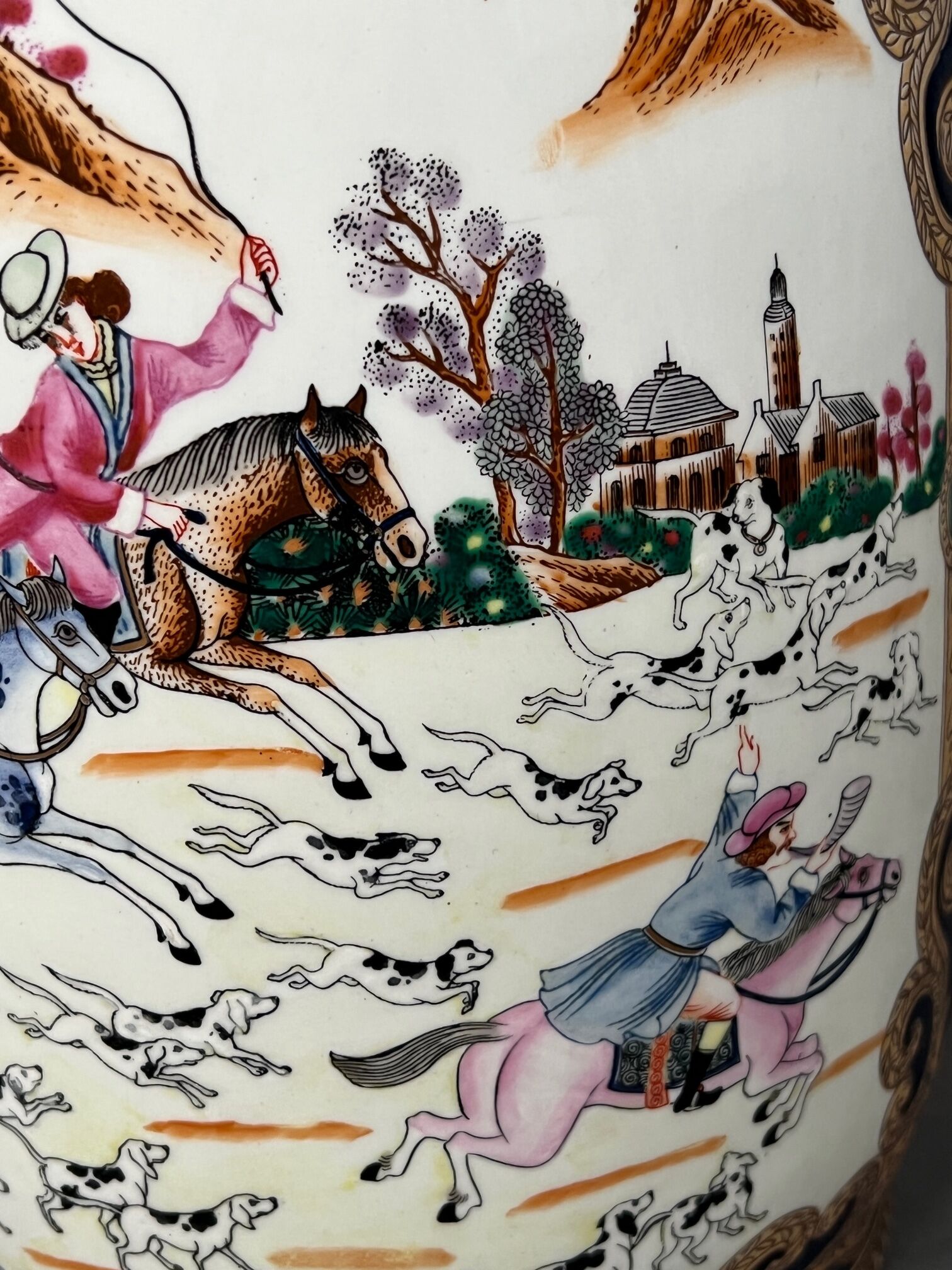 Vase, relief paint, gilding