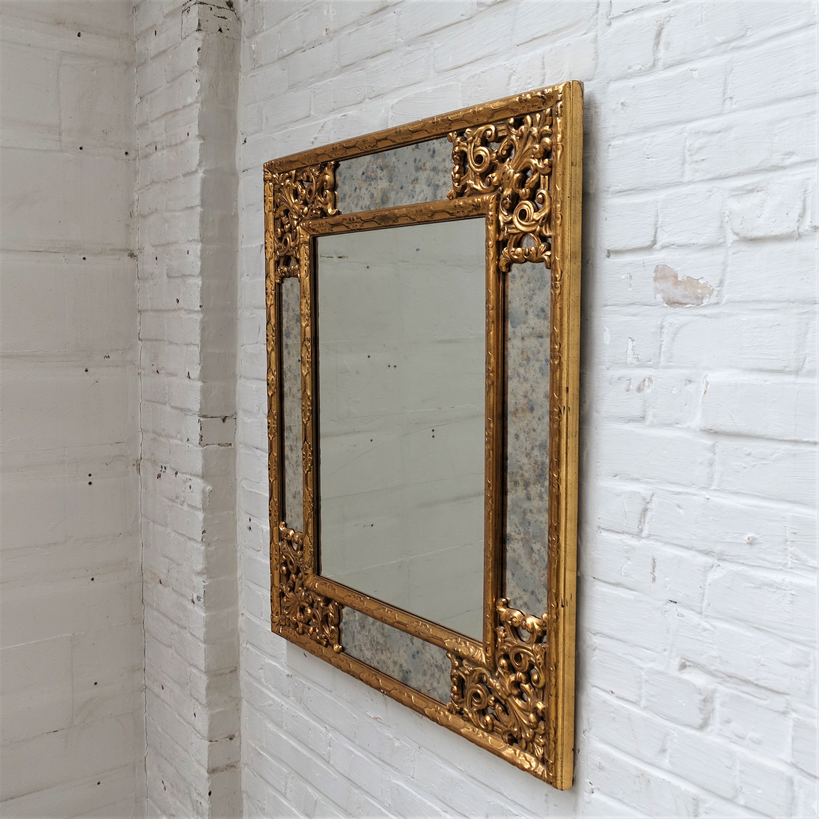 Miroir Deknudt doré vintage