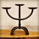 Brutalist three-light chandelier in hammered wrought iron, France, 1960s
