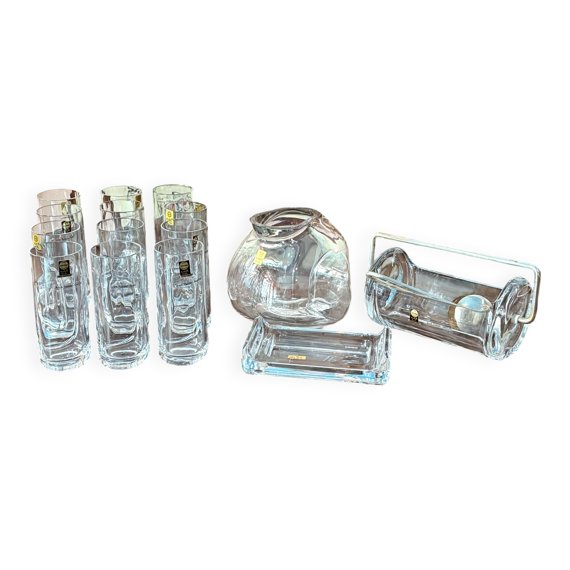 Cocktail set by Taddei Sestini for Kristal Krisla, 1960s