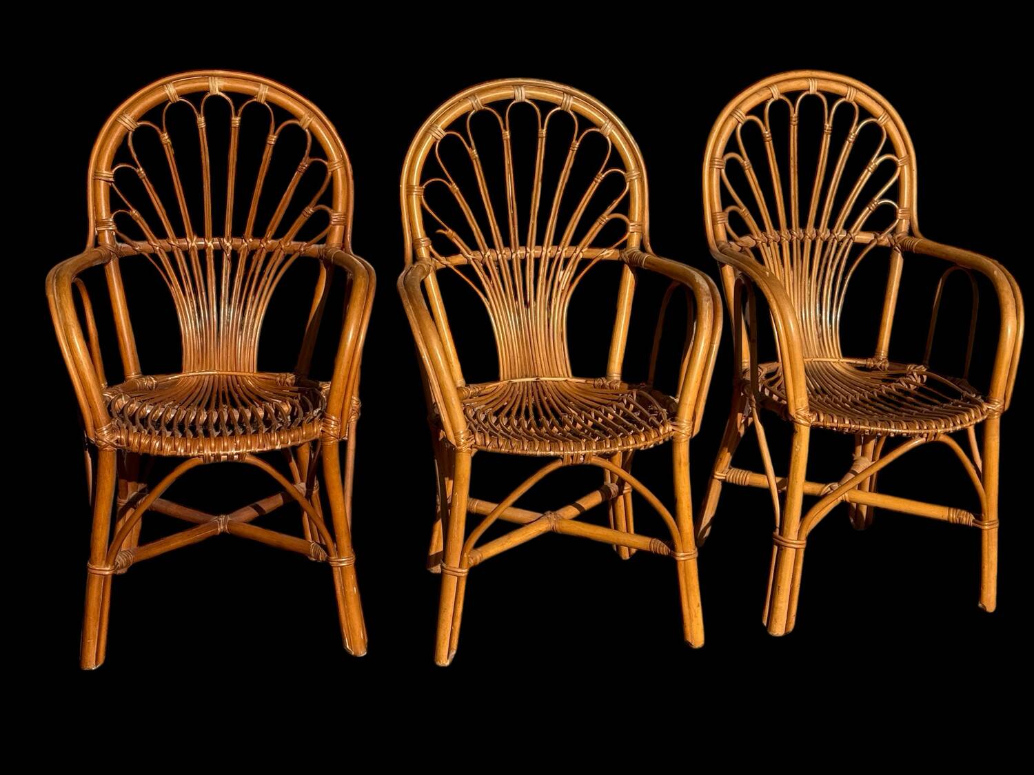 1980s Rattan Armchairs France