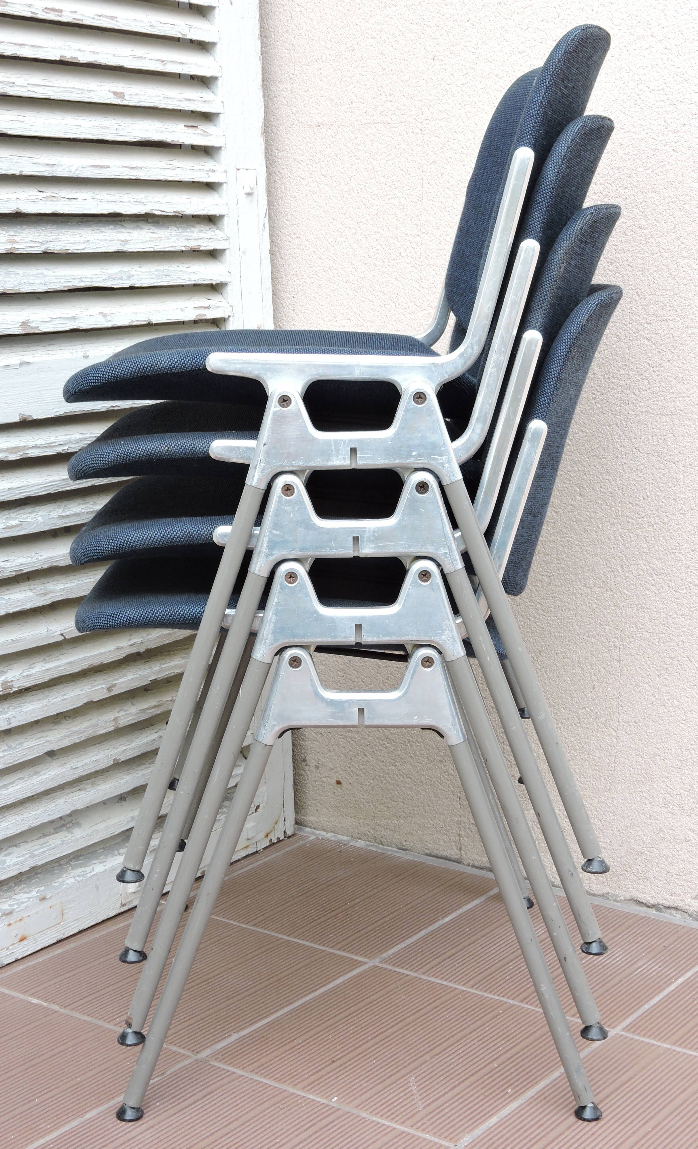 Series of 4 chairs DSC 106 Castelli by Piretti 1972