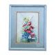 Watercolor poppies, blueberries and maguerites