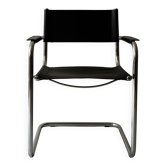 Chrome and black leather armchair after M. Breuer, 1970 design