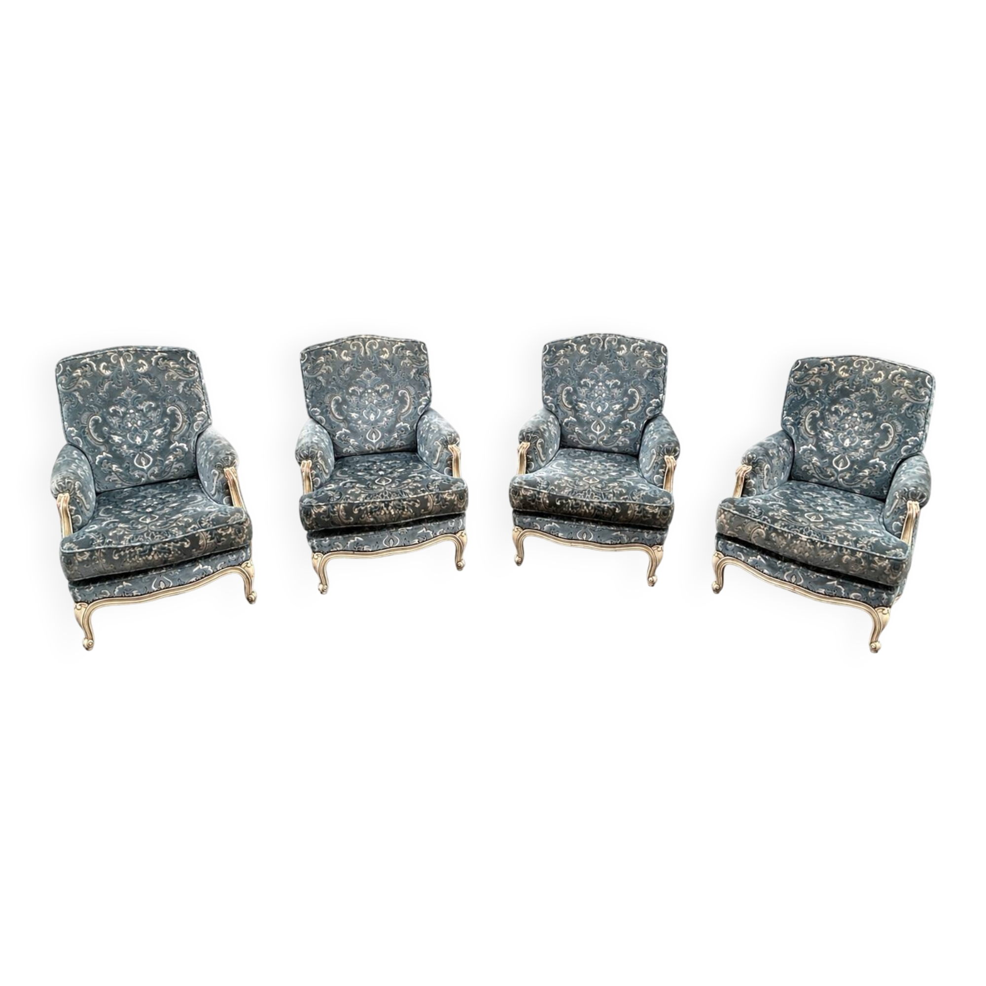 Set of 4 Louis XV cottage Provence armchairs