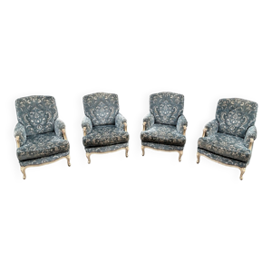 Lot de 4 fauteuils louis