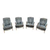 Lot de 4 fauteuils louis XV cottage Provence