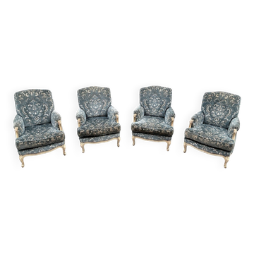 Lot de 4 fauteuils louis XV cottage Provence