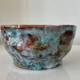 Handmade ceramic decorative pot - textured artistic glaze - red