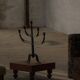 Brutalist Scandinavian candlestick in wrought iron and metal from the mid-20th century.
