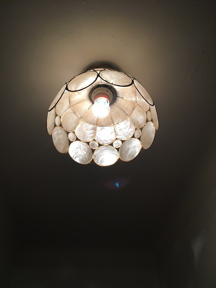 Brass hoop edgy ceiling lamp