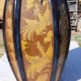 Vase chine en grés émaillé estampillé cachet en creux