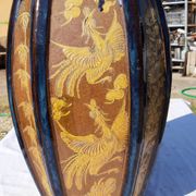 Vase chine en grés émaillé estampillé cachet en creux