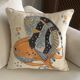 Cushion in fine tapestry, after Mathurin Meheut, West Coast decoration.