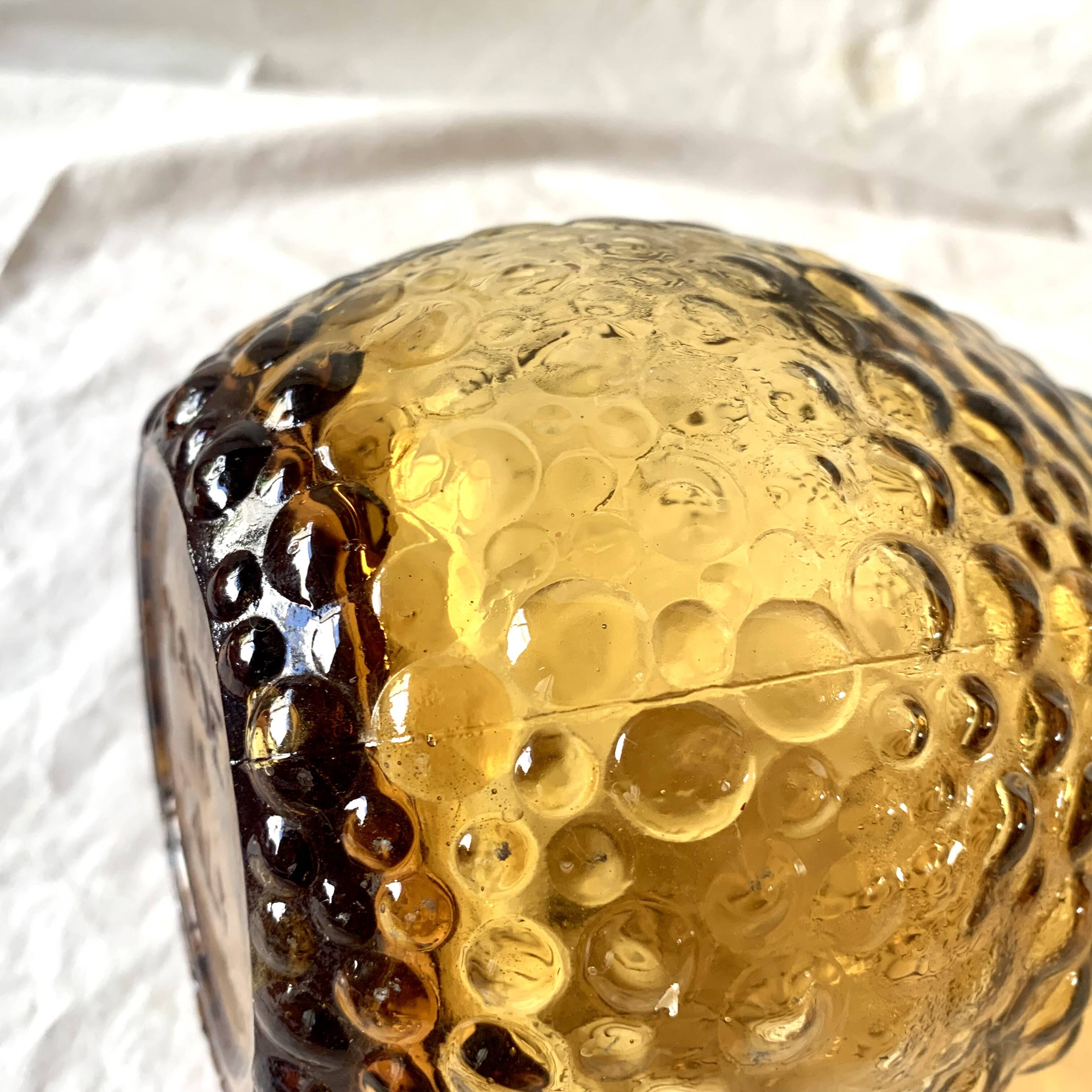 Genie bottle in amber yellow Empoli glass