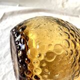 Genie bottle in amber yellow Empoli glass