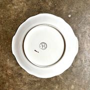 Europorcelaine round dish with ears in white and gold porcelain