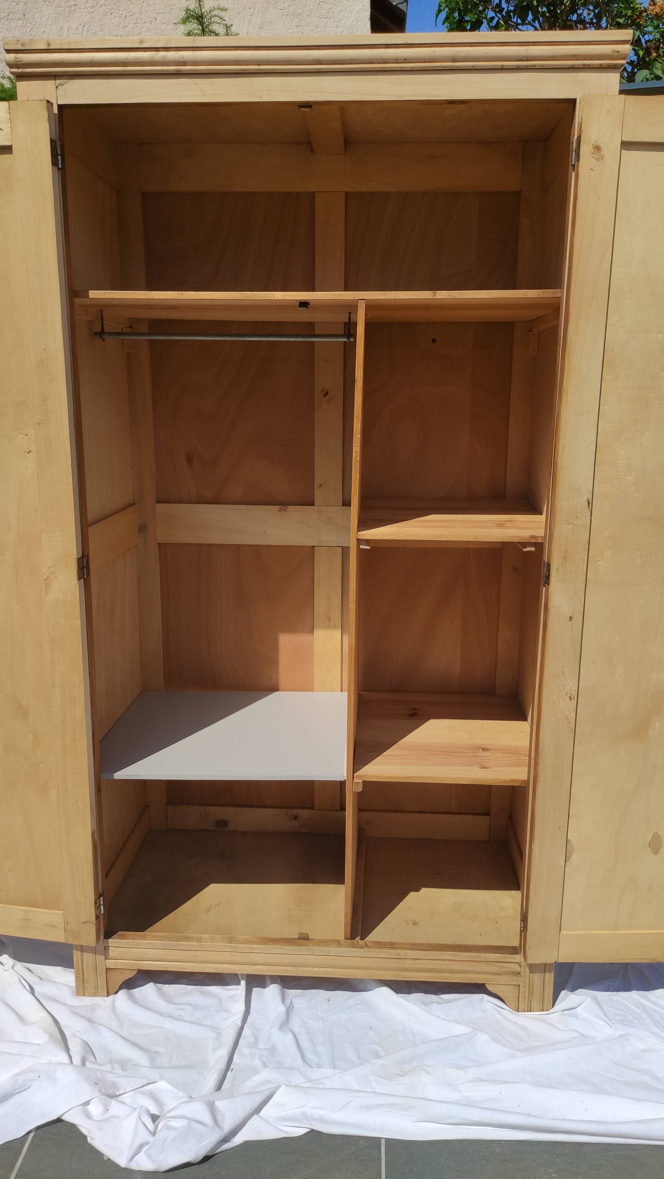 Parisian wardrobe in raw wood