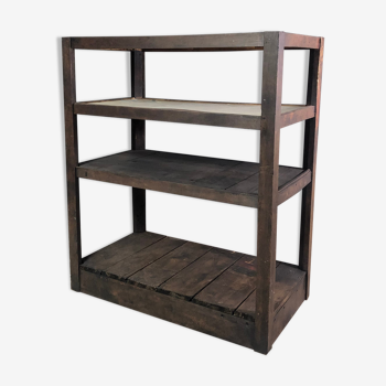 Wooden workshop furniture with shelves