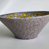 Trapezoidal vase by Fratelli Fanciullaci with plant decoration