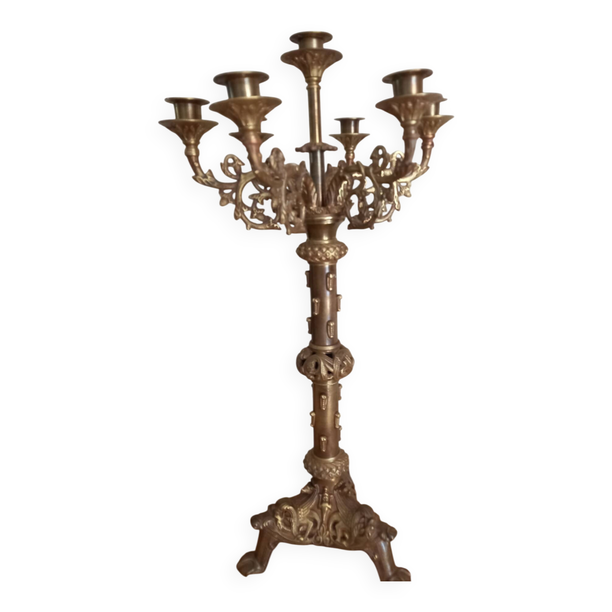 Large bronze chandelier in the Louis XVI style.