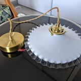 Vintage pendant light in serrated opaline