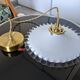 Vintage pendant light in serrated opaline