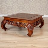 Vintage Richly Decorated Oak Coffee Table, 1950s