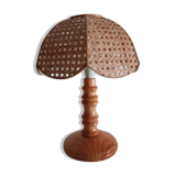Wooden bedside lamp and cannage