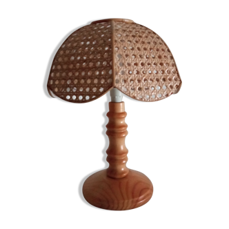 Wooden bedside lamp and cannage