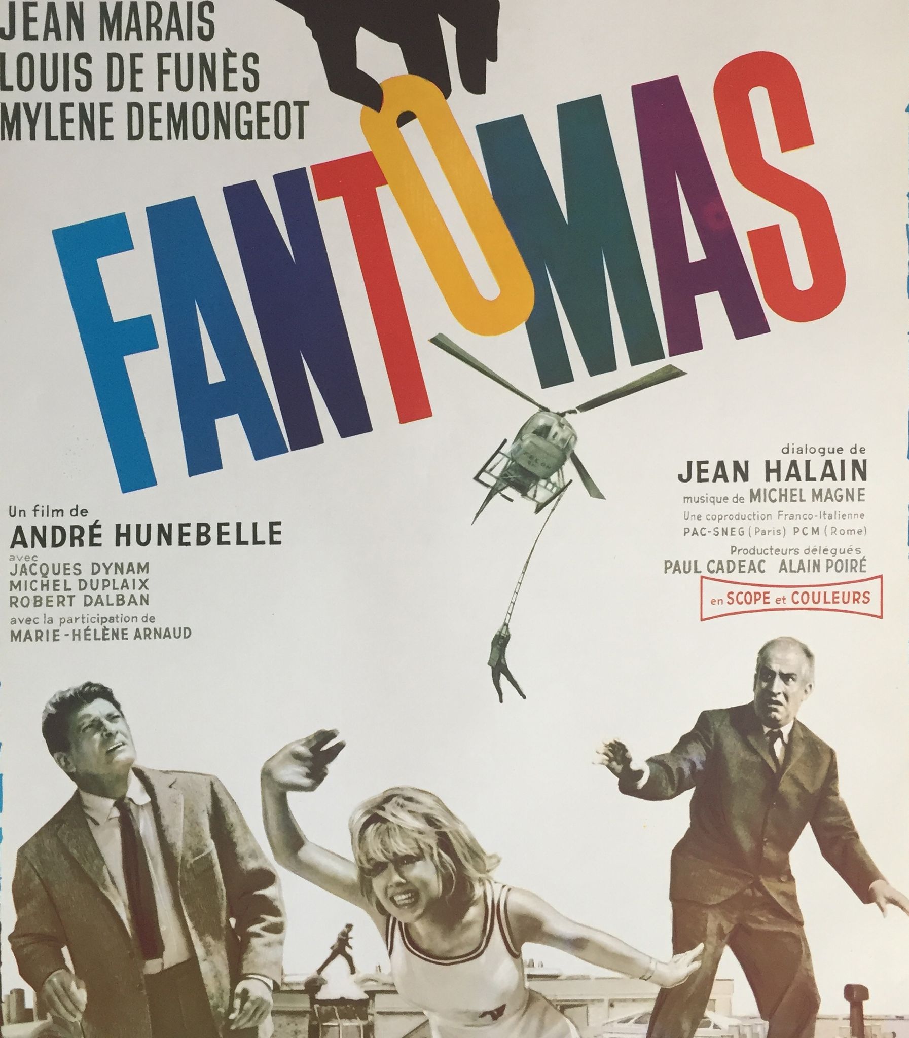Cinema poster "Fantomas" Louis de Funes 37x55cm 1964